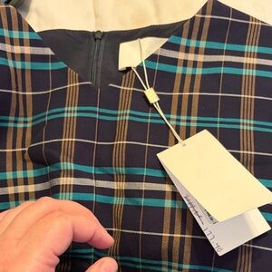 Boss Checkered Dress with Teal and Brown Accents far”- plaids size 2 tall